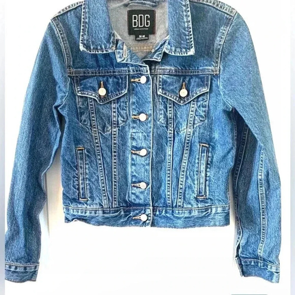 BDG Urban Outfitters Blue 100% Cotton Denim Trucker  Jean Jacket - Size Small - Picture 2 of 7